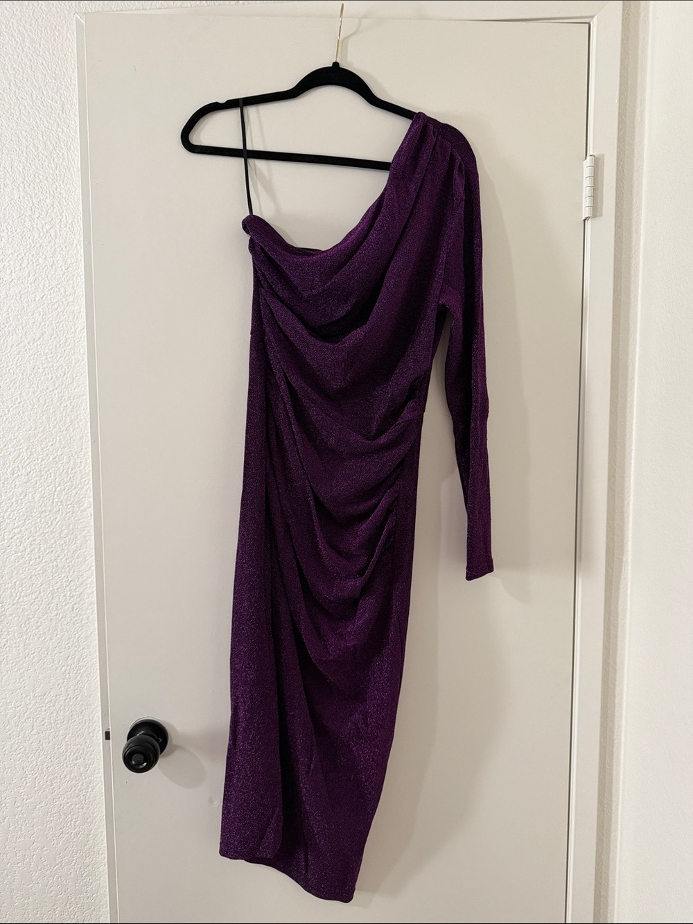 SHEIN Purple One-Shoulder Draped Women’s Dress